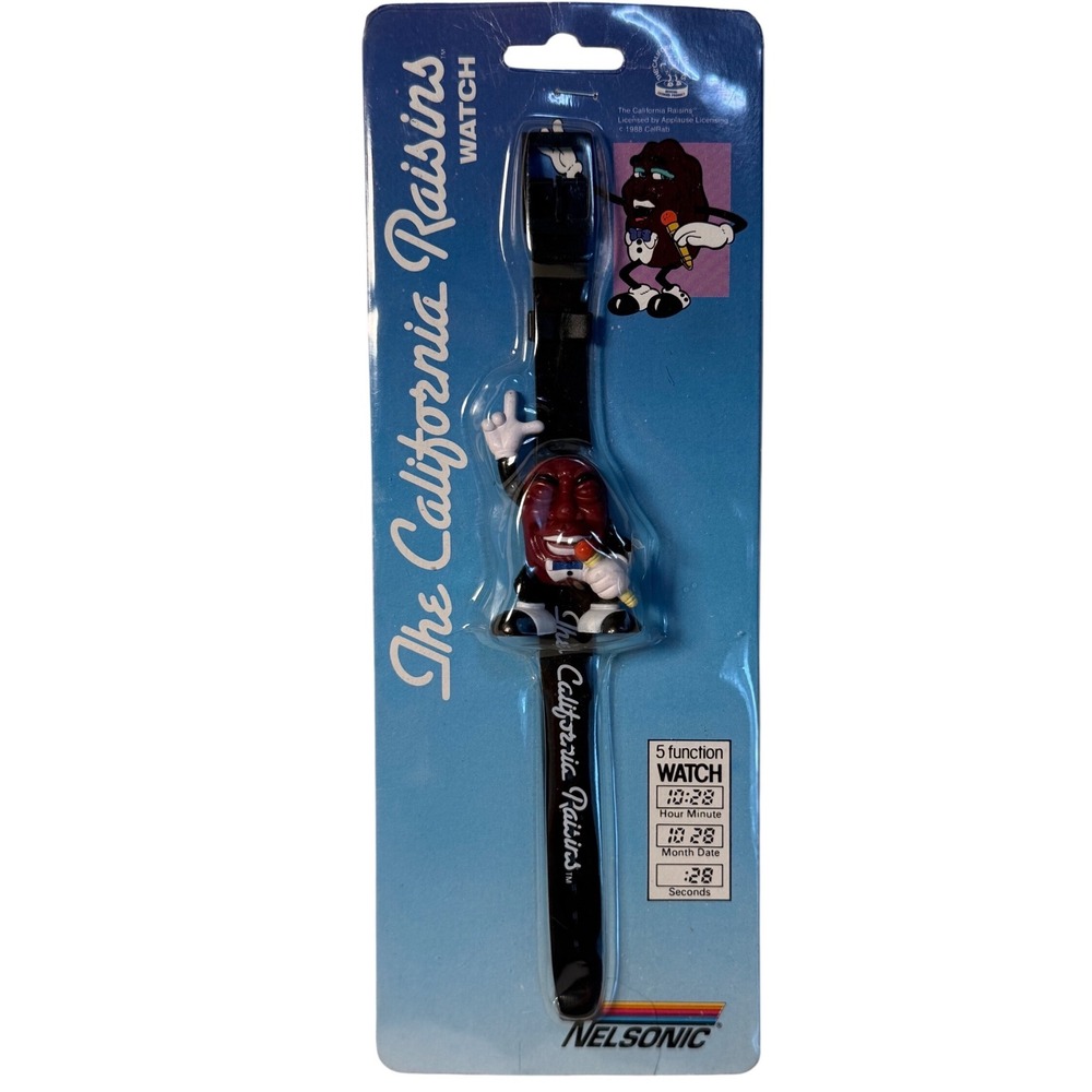 Vintage 1988 Nelsonic California Raisins Watch 5-Function LCD Digital New in Box